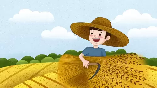 勞動節-收農作物-開心的農民插圖素材