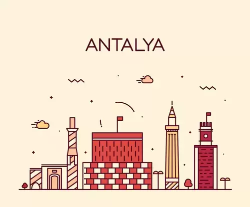 全球城市印象-安塔利亞插圖素材