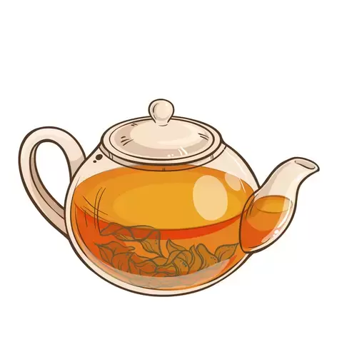茶具插圖-玻璃茶壺插圖素材