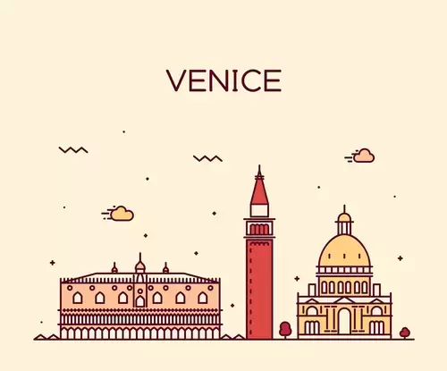 全球城市印象-威尼斯插圖素材