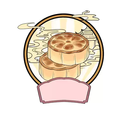 中華美食-月餅插圖素材