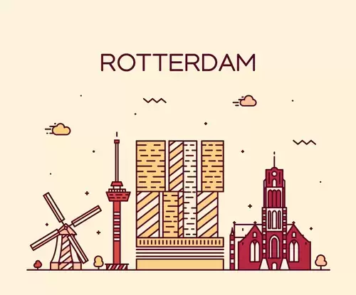 全球城市印象-鹿特丹插圖素材