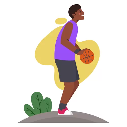 夏季人物運動-打籃球插圖