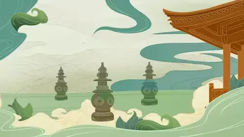 中國著名建築-杭州西湖插圖素材