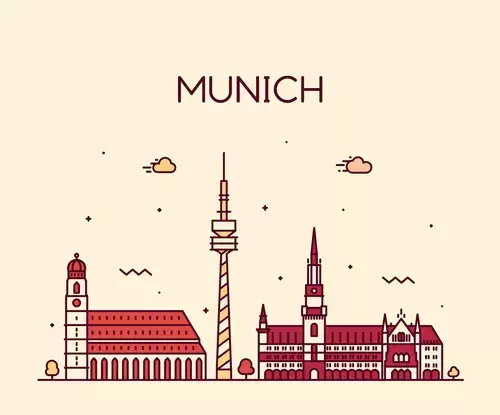 全球城市印象-慕尼黑插圖素材
