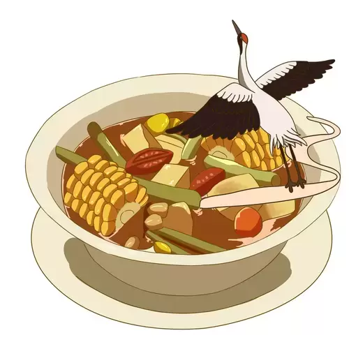 中華美食-排骨玉米湯插圖素材